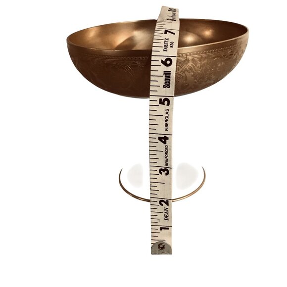 Vintage Etched Gold Leaf Martini Glass With Etched Design 6 In - Picture 3 of 7